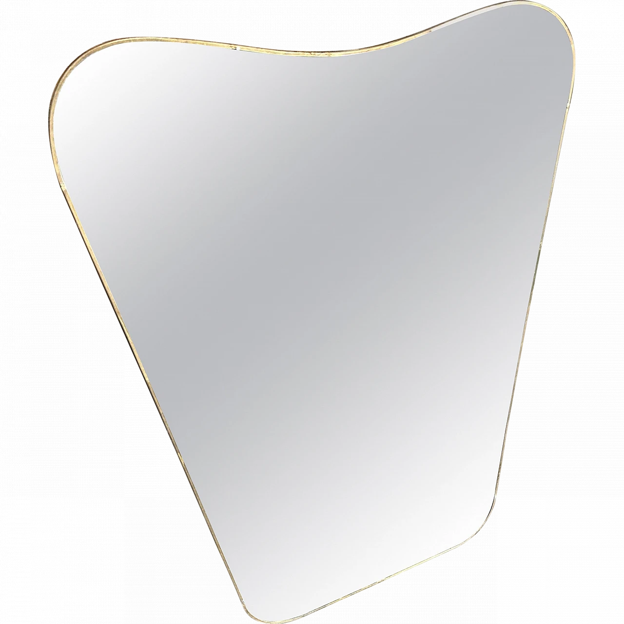 Biscuit-shaped brass mirror by Gio Ponti, 1950s 11