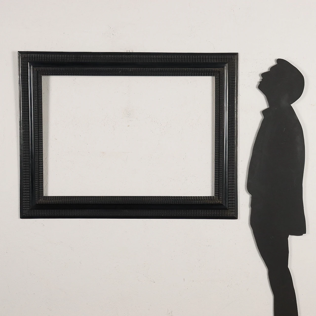 Cornice guillochè in abete ebanizzato, fine '800 2