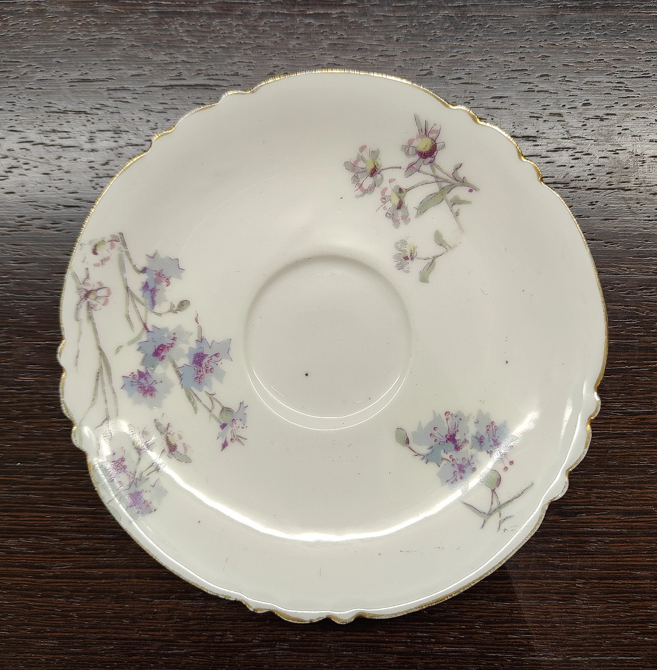 Tazza da caffè con piattino floreali Limoges fine '800 2