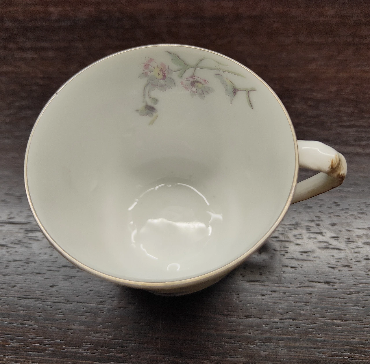 Tazza da caffè con piattino floreali Limoges fine '800 4