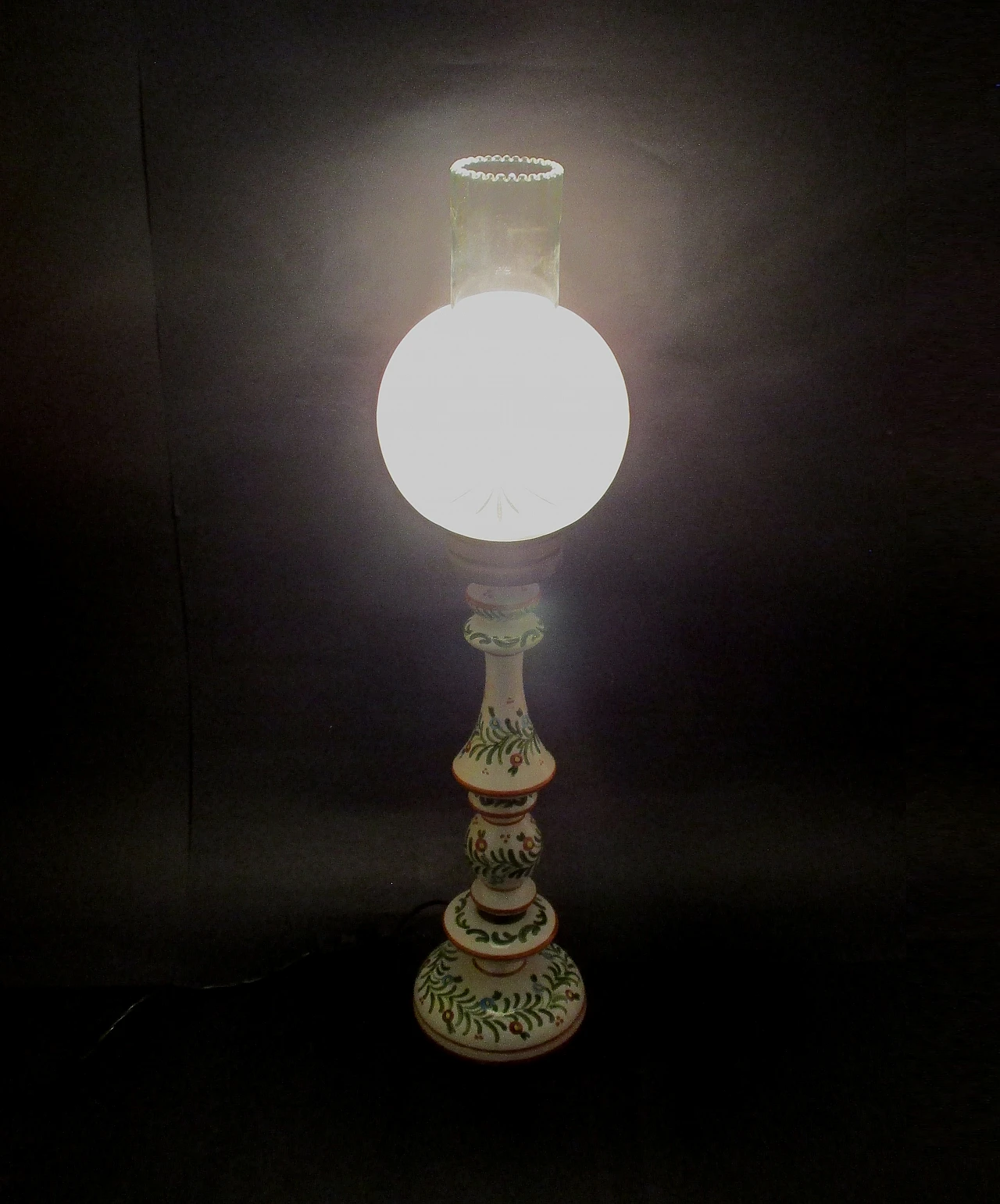 Lampada lume in ceramica bassano e vetro metà '900 6