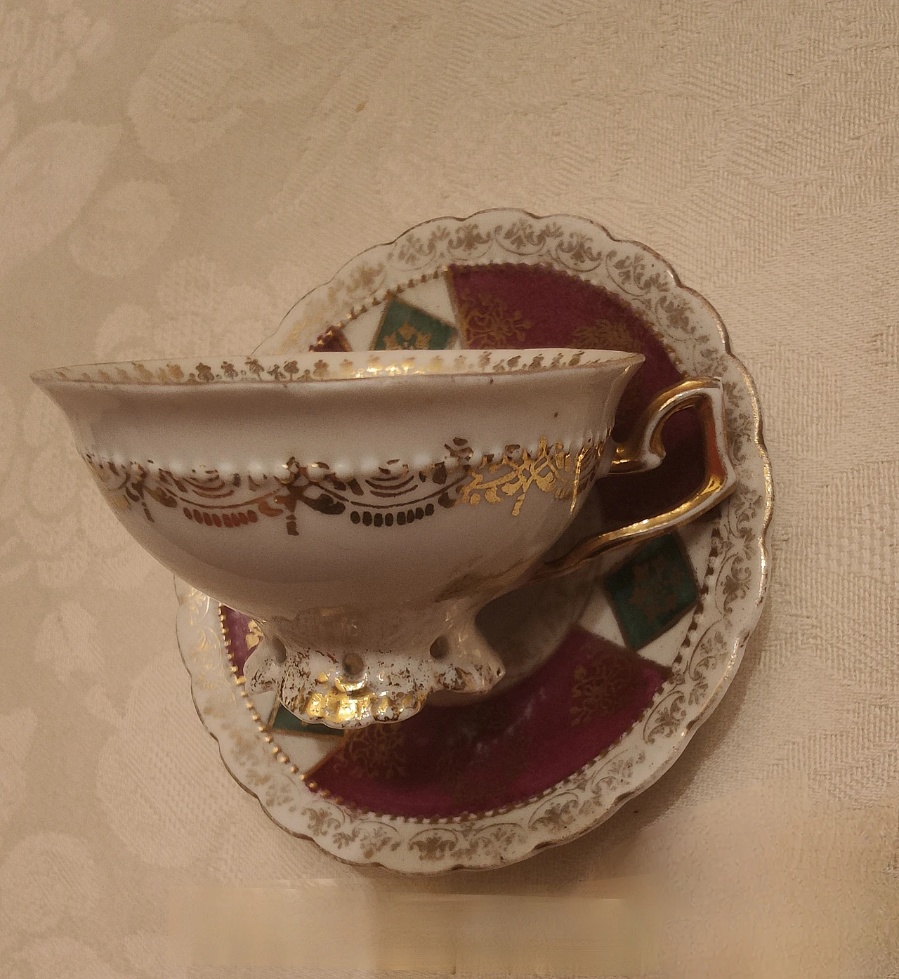 Tazza da caffè e piattino in porcellana Royal Vienna fine Ottocento 6