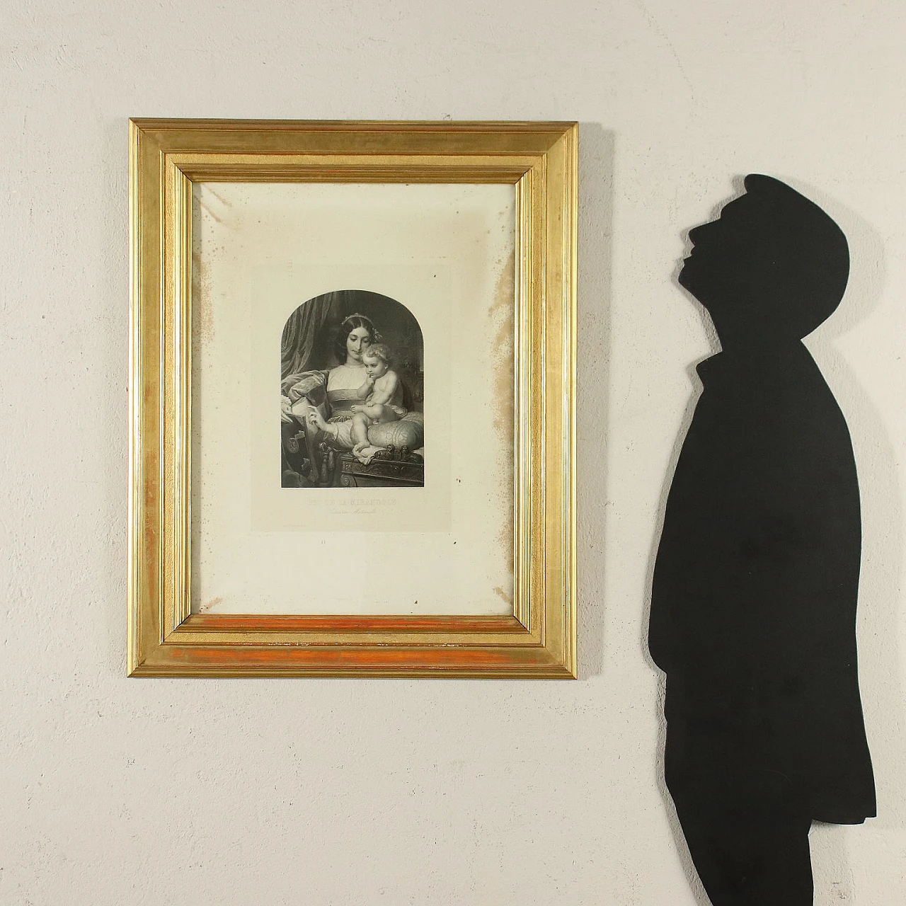 Gruppo di 4 cornici dorate con stampe, del '800 2