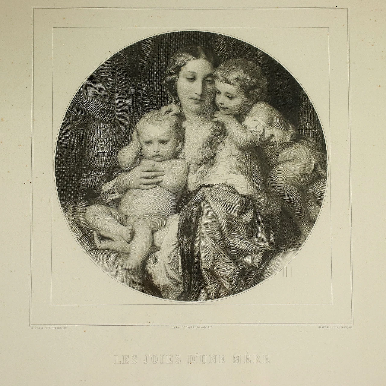 Gruppo di 4 cornici dorate con stampe, del '800 9