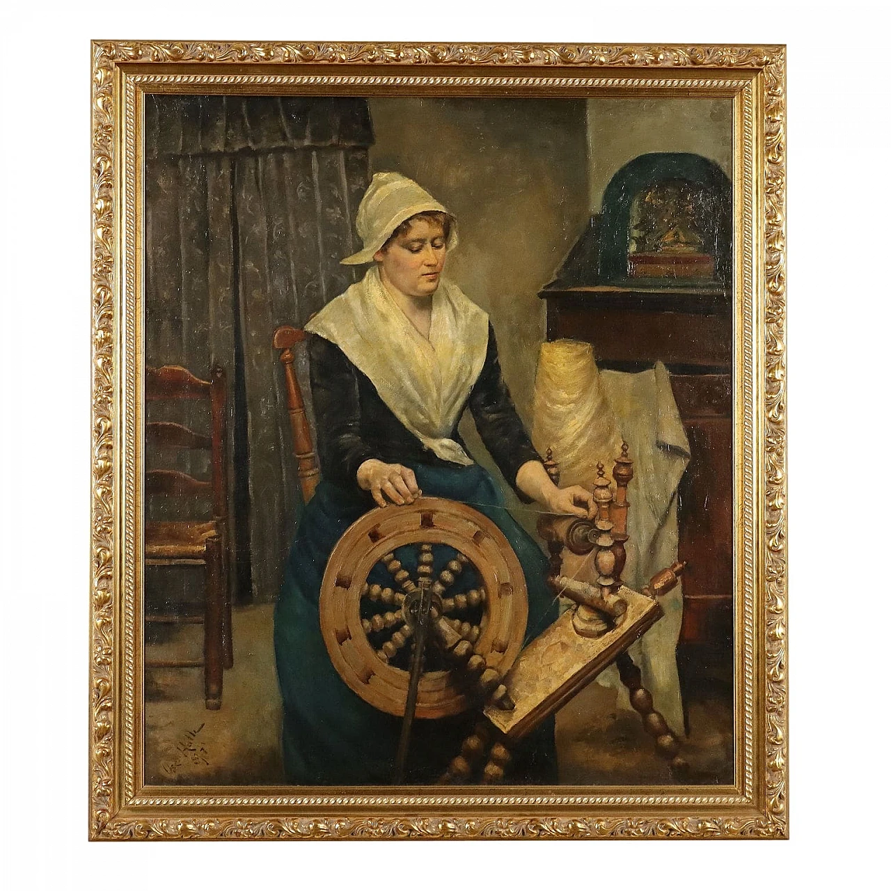Oscar Halle, La Filatrice, olio su tela, 1897 1