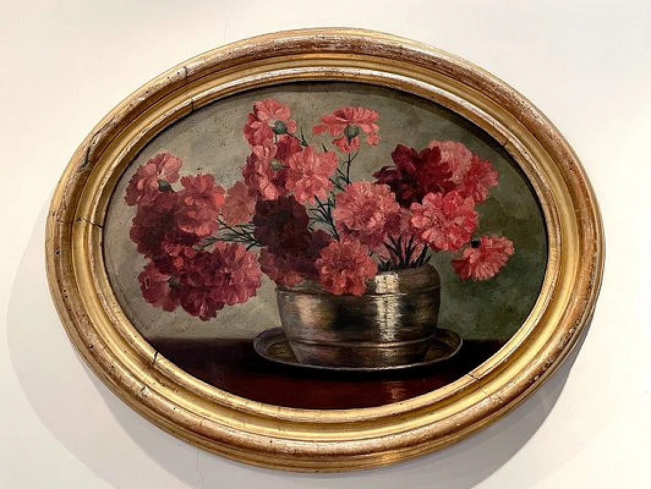 Natura morta, olio su cartone con cornice, inizio '900 1