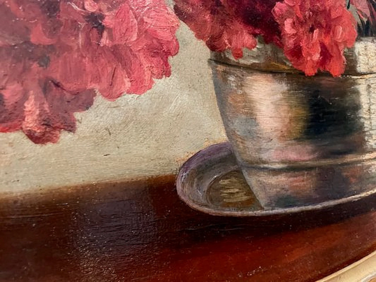 Natura morta, olio su cartone con cornice, inizio '900 3