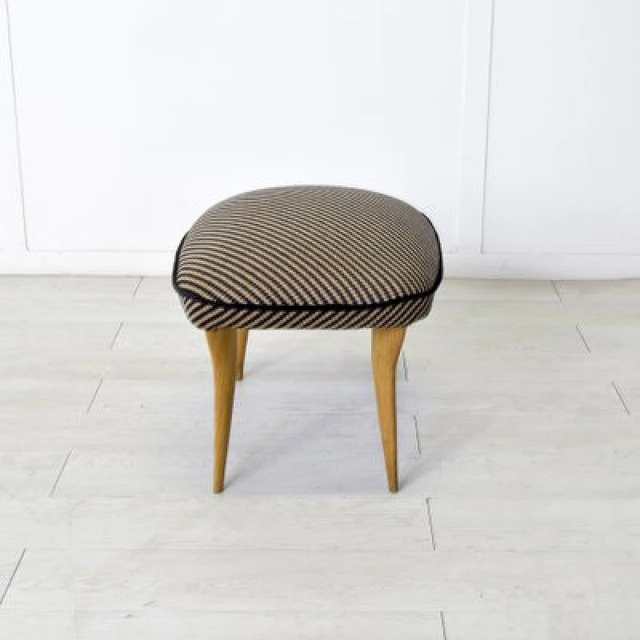 Pouf in walnut, 1960s 2