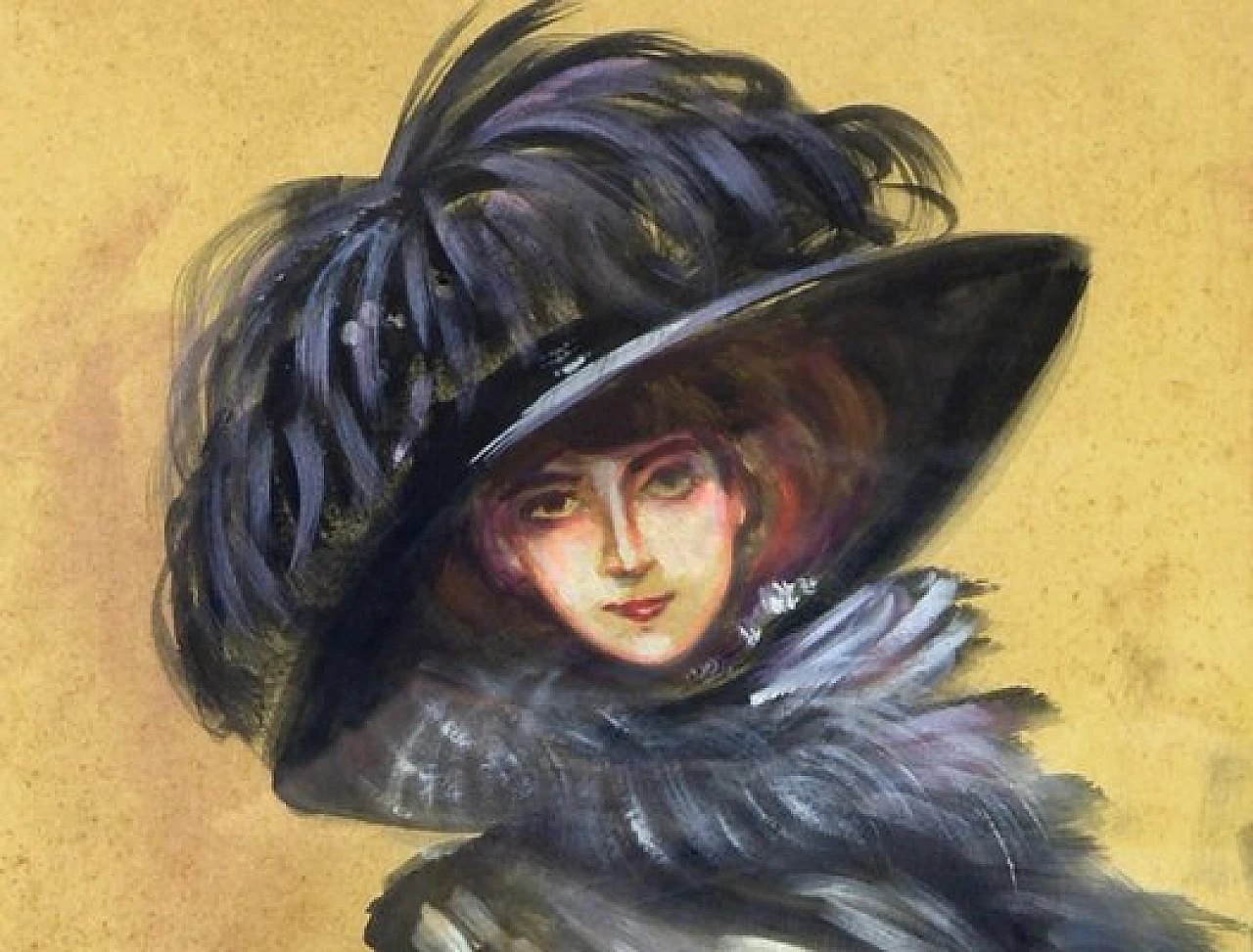 Ritratto di Luisa Casati di Giovanni Frattini, olio su carta, anni '90 2