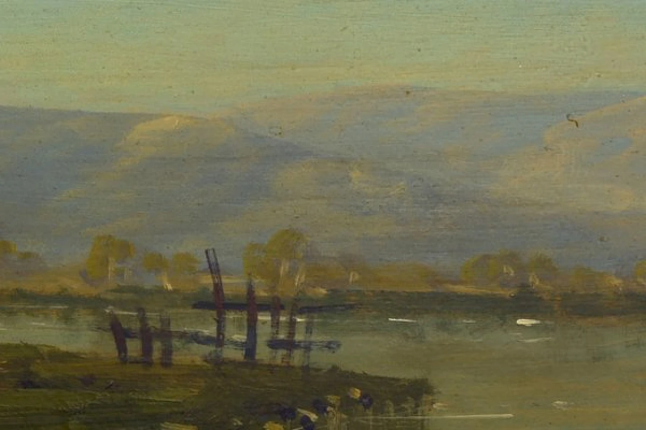 Paesaggio di campagna di Antonio Tucci, olio su tela, anni '90 2