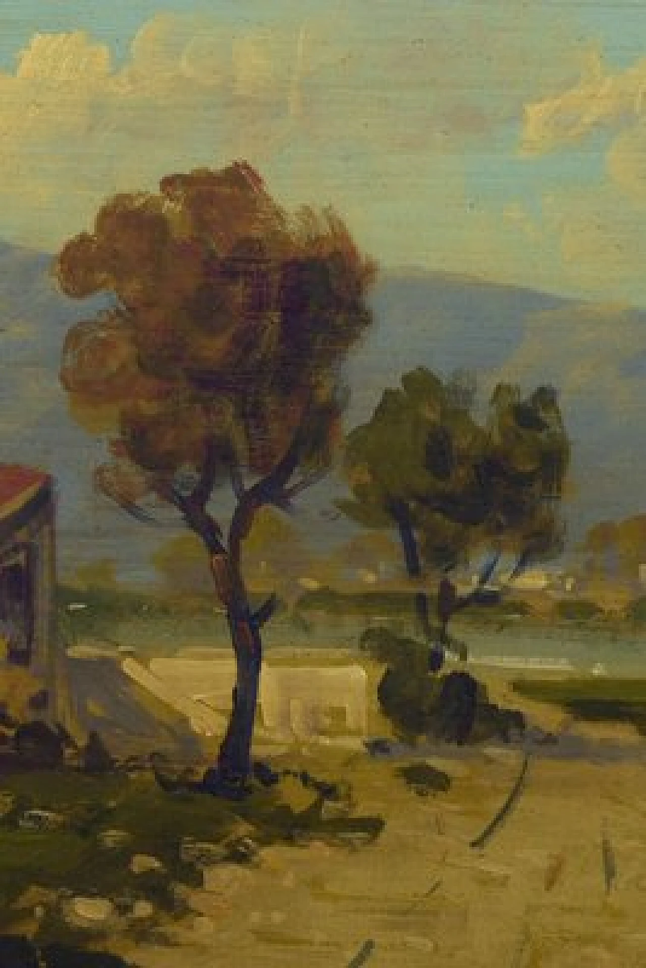 Paesaggio di campagna di Antonio Tucci, olio su tela, anni '90 3