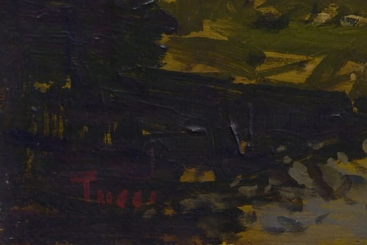 Paesaggio di campagna di Antonio Tucci, olio su tela, anni '90 4