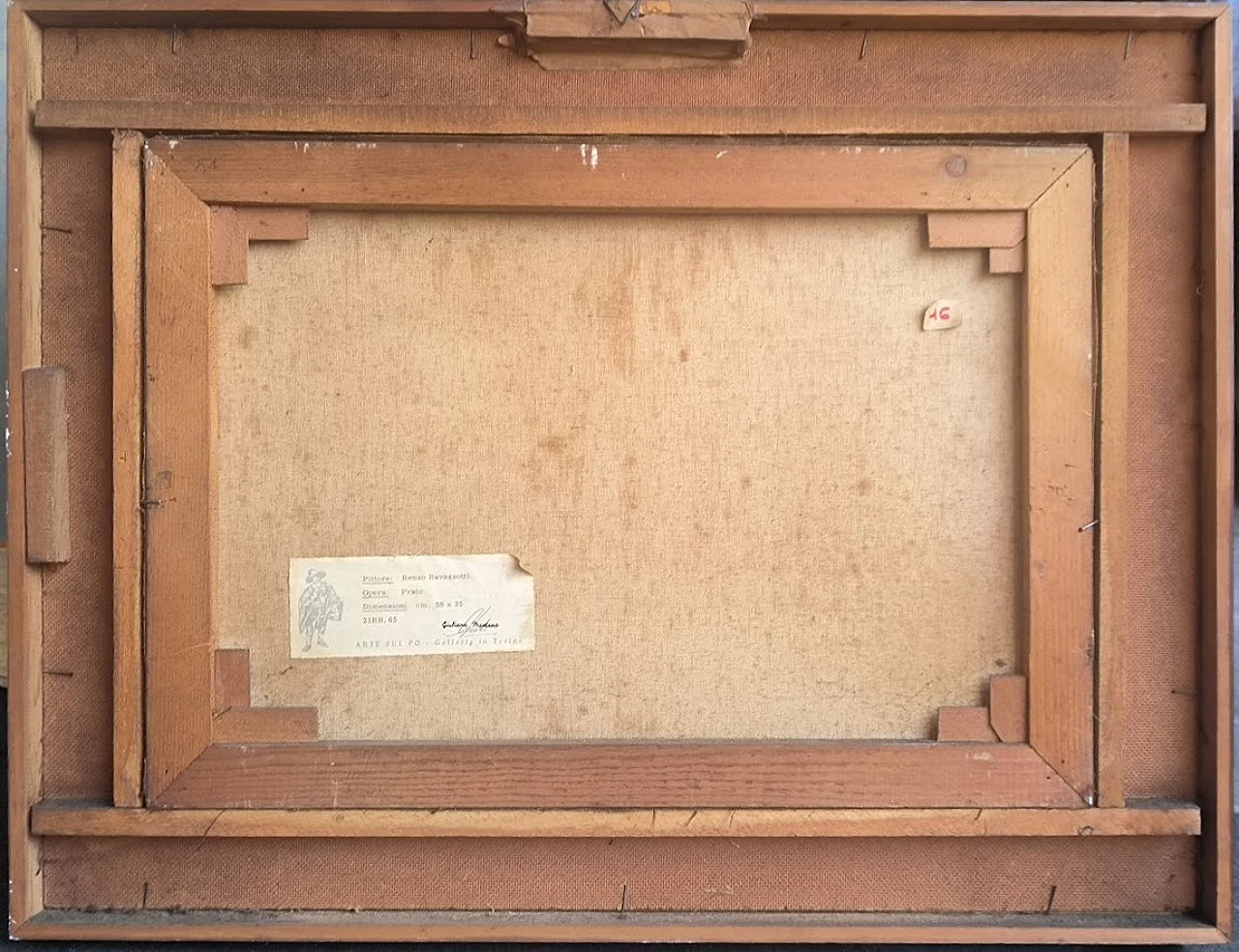 Oil panting on canvas by Renzo Ravazzotti "Prato", 1960s 6