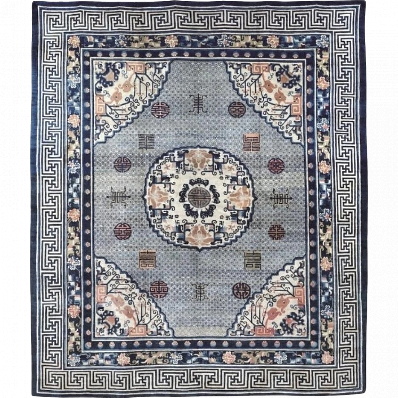 Mongolian hand-knotted wool rug, '800 20