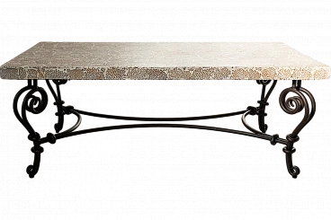 Tavolino Elite con Piano in termite e resina, anni '90