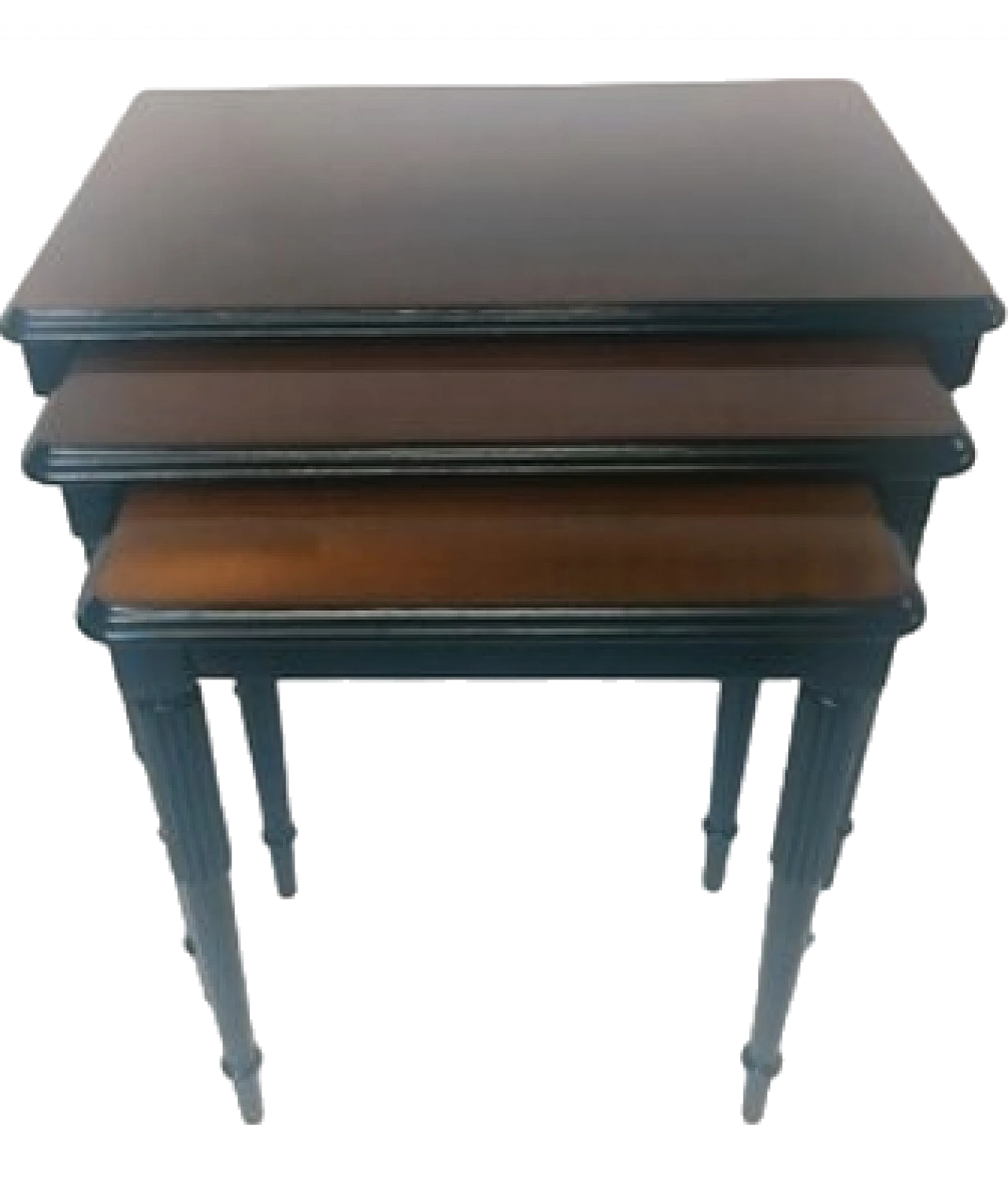 Tavolini ad incastro in legno, set di tre, anni '40 9