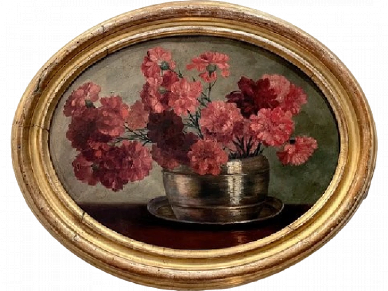 Natura morta, olio su cartone con cornice, inizio '900 6