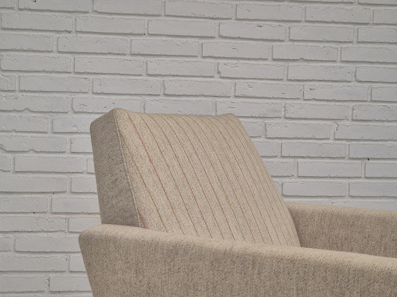 oltrona lounge danese, mobili in lana, anni '70 3