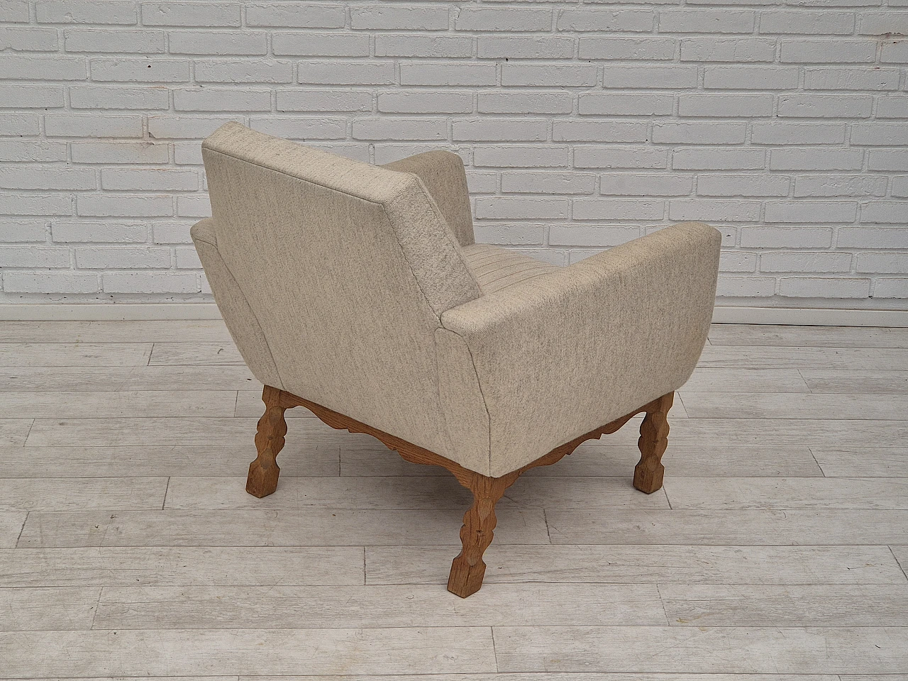 oltrona lounge danese, mobili in lana, anni '70 10