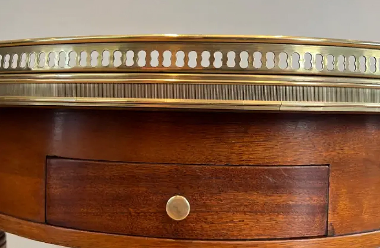 Round coffee table with brass and Carrara marble top, 1940s 13