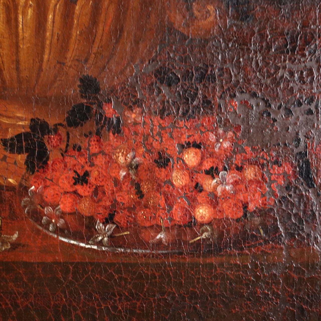 Still Life with fruit and flowers, oil on canvas, 17th century 7