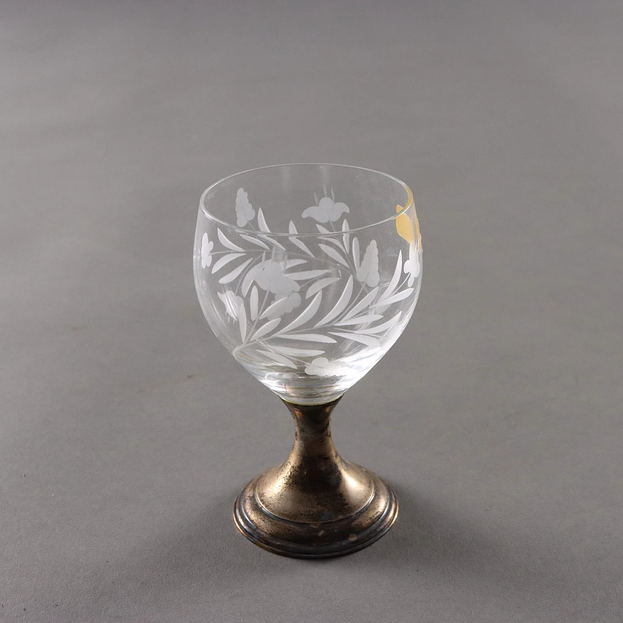 Cer-Ve crystal and Ferza Firenze silver glass set 8