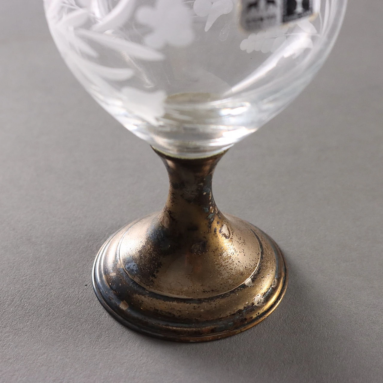 Cer-Ve crystal and Ferza Firenze silver glass set 10