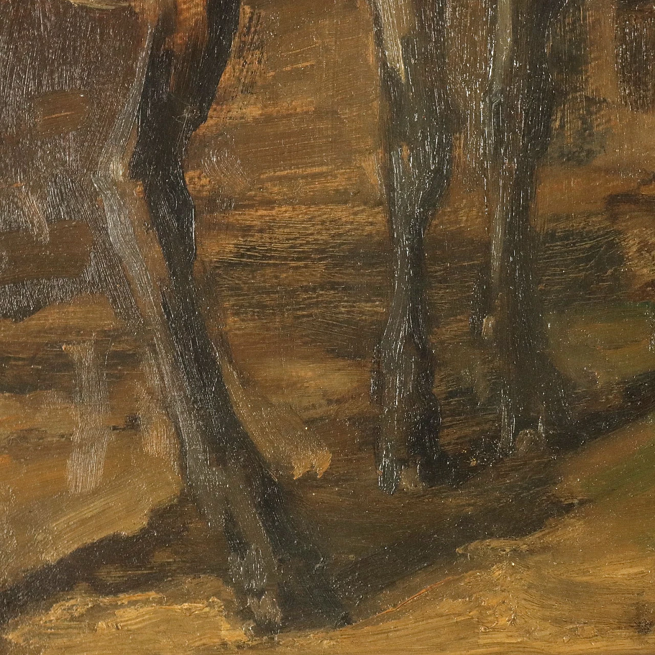 Carlo Vittori, Interior of a stable with donkey, oil on hardboard 5