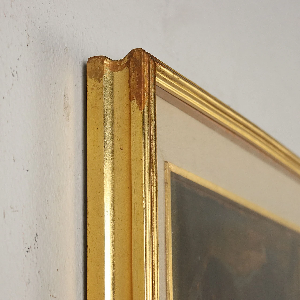 Carlo Vittori, Interior of a stable with donkey, oil on hardboard 8