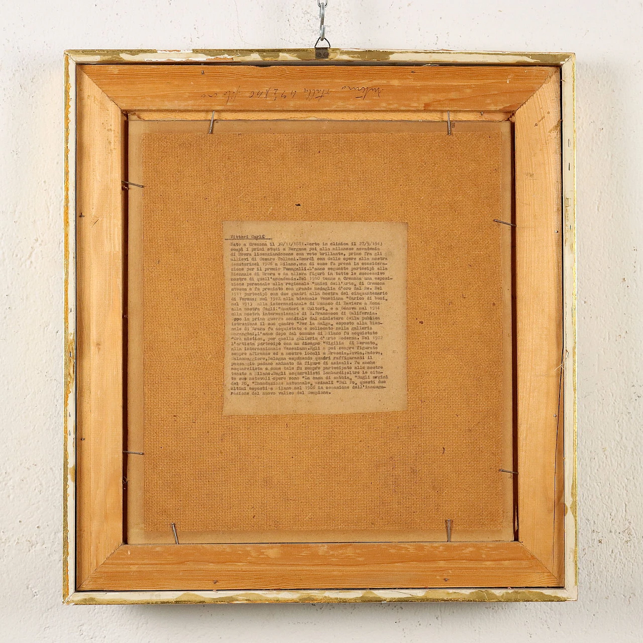 Carlo Vittori, Interior of a stable with donkey, oil on hardboard 10