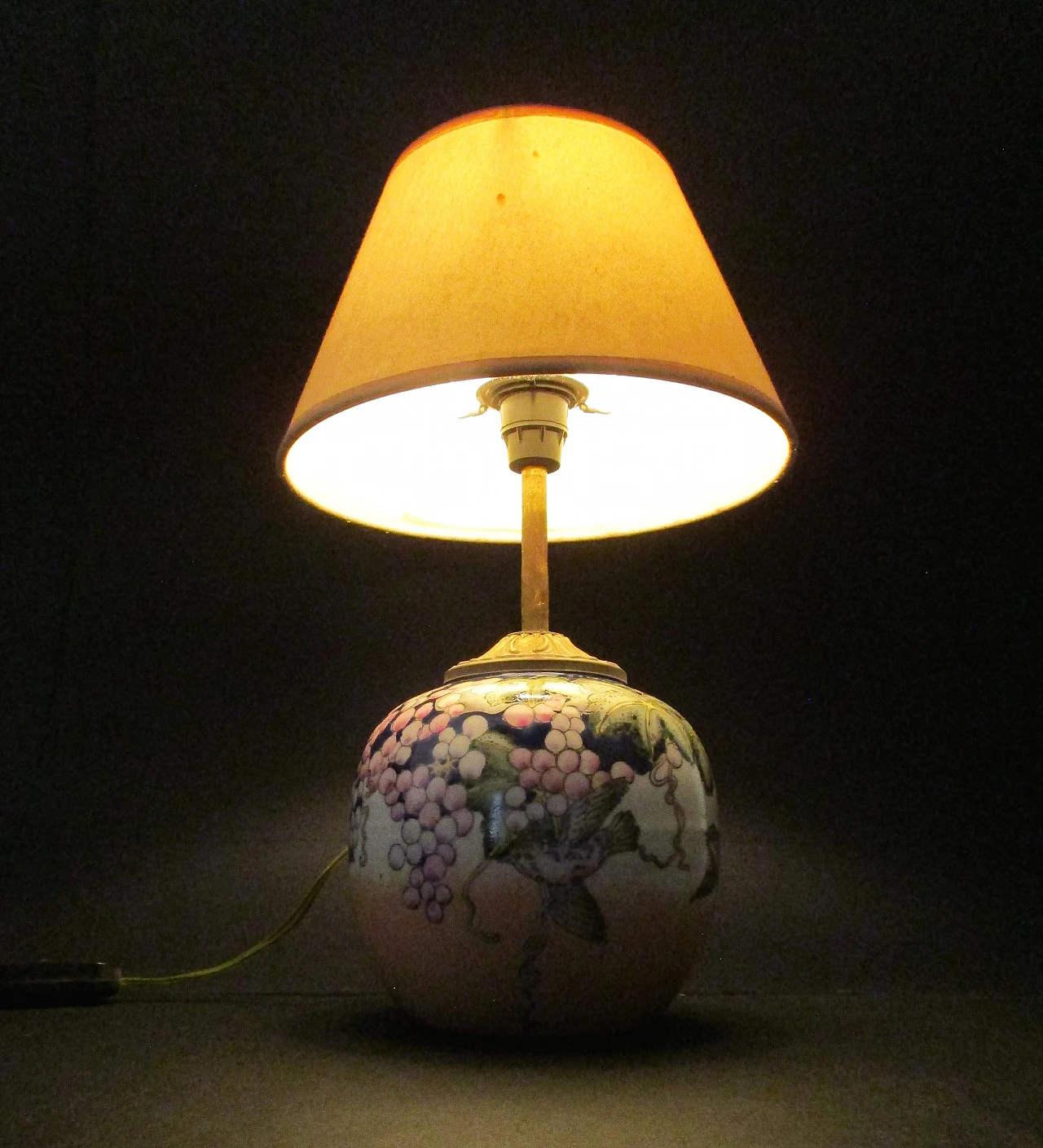 Lampada Orientale Potiche in porcellana dipinta anni '50 7