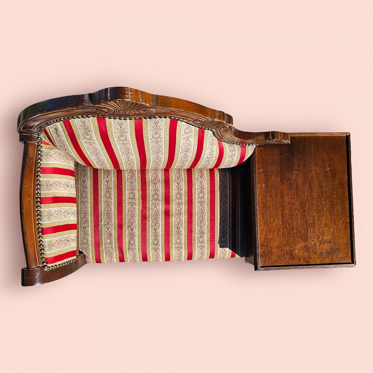 Poltrona con cassetto porta telefono, anni '70 3