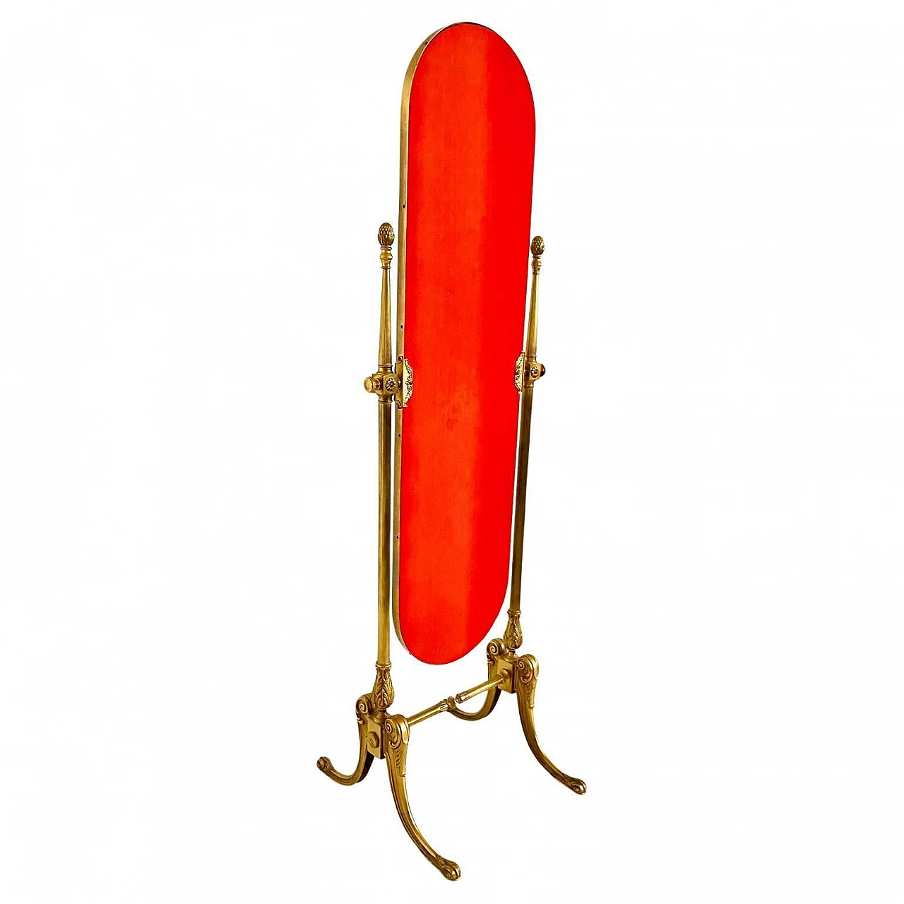 Floor mirror in brass and cut glass, 50s 6