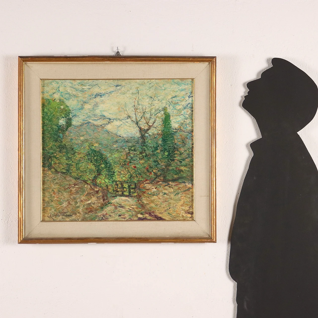 Raoul Viviani, Il viottolo di San Rocco (Camogli), dipinto a olio su cartone 2