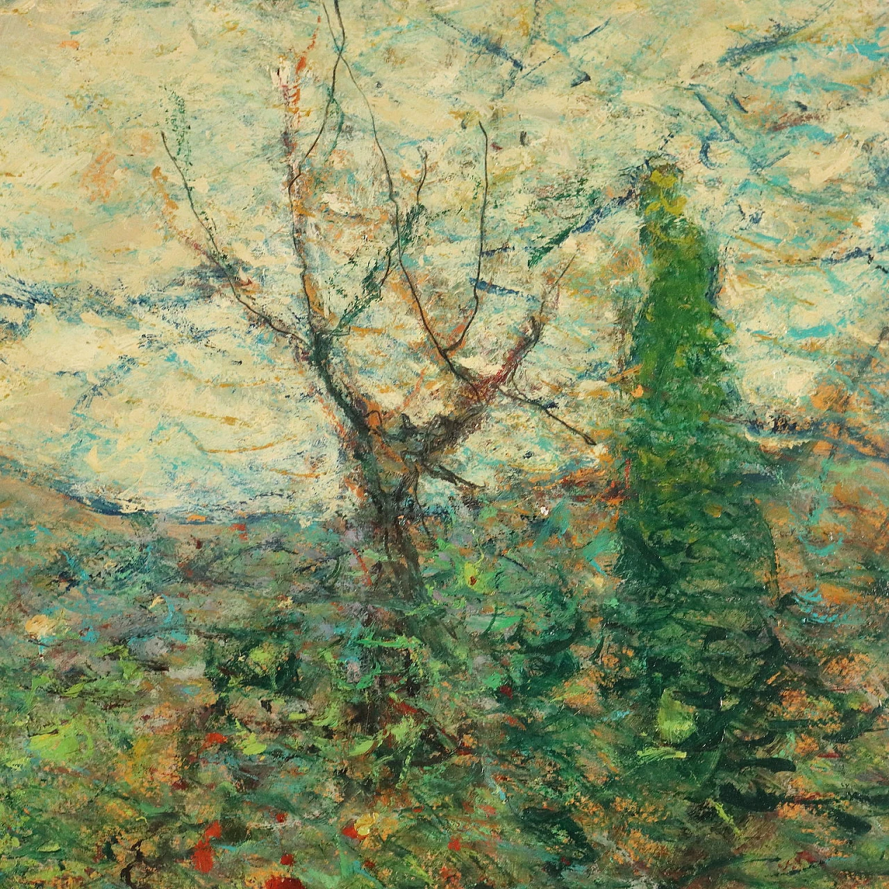 Raoul Viviani, Il viottolo di San Rocco (Camogli), dipinto a olio su cartone 4