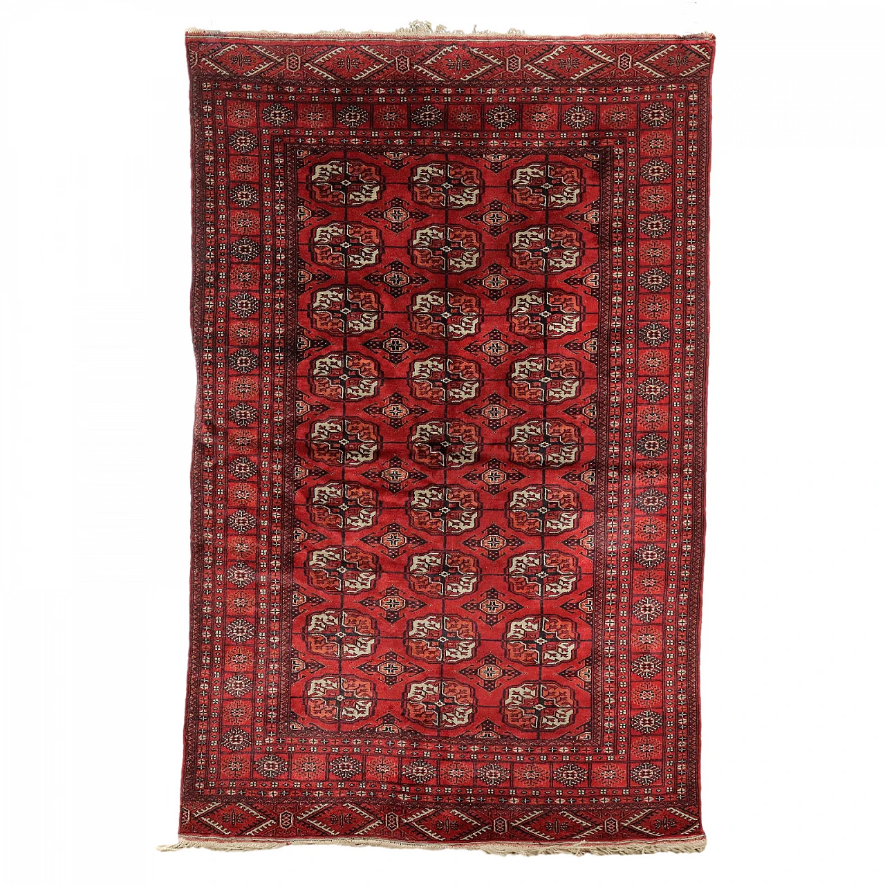 Pakistani Bukhara cotton and wool carpet 1