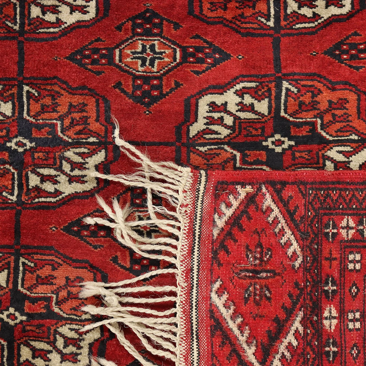Pakistani Bukhara cotton and wool carpet 8