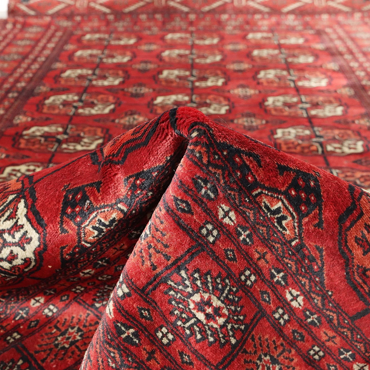 Pakistani Bukhara cotton and wool carpet 9