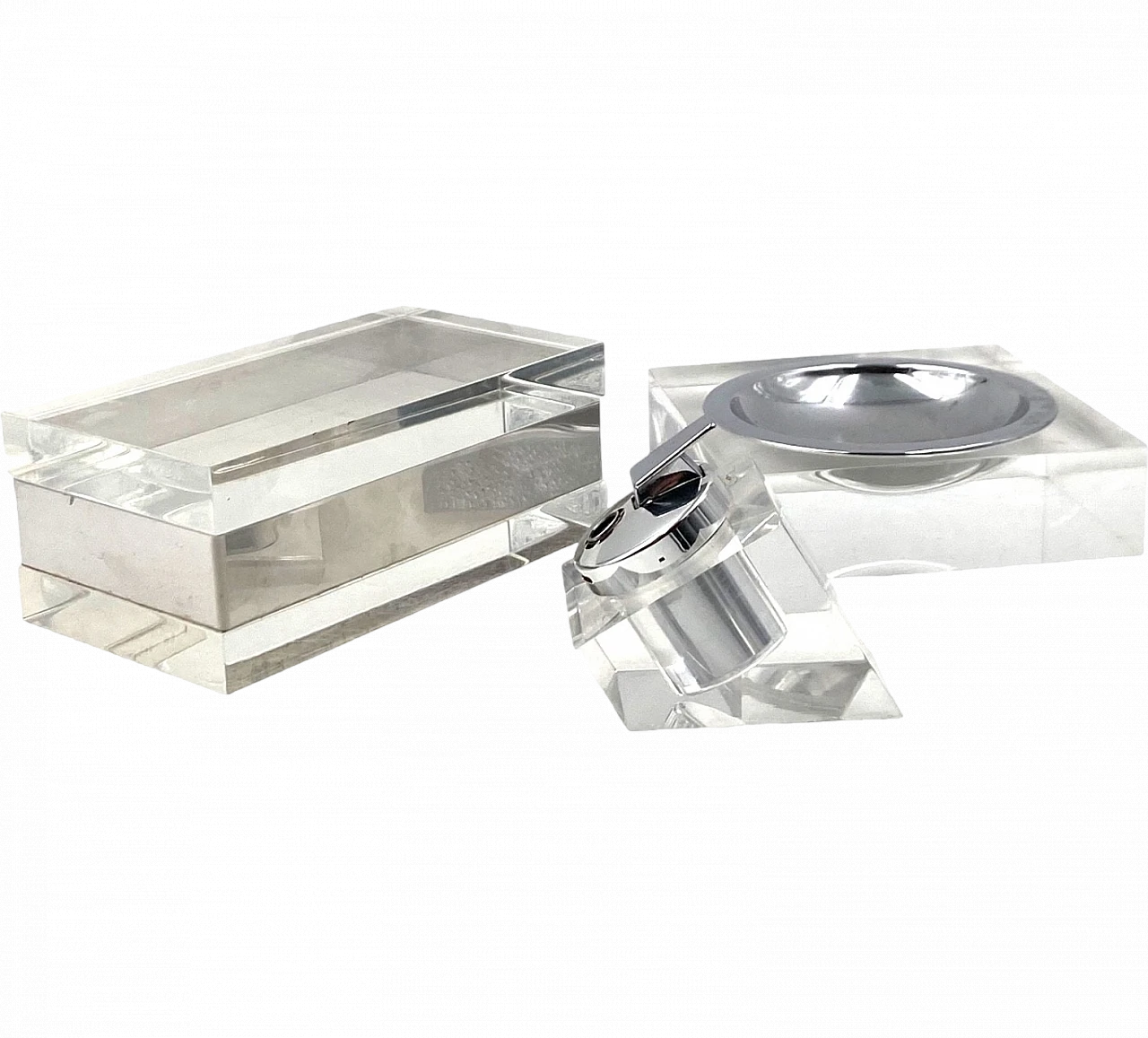 Hollywood regency lucite tuxedo set, Guzzini Italy 1970 25