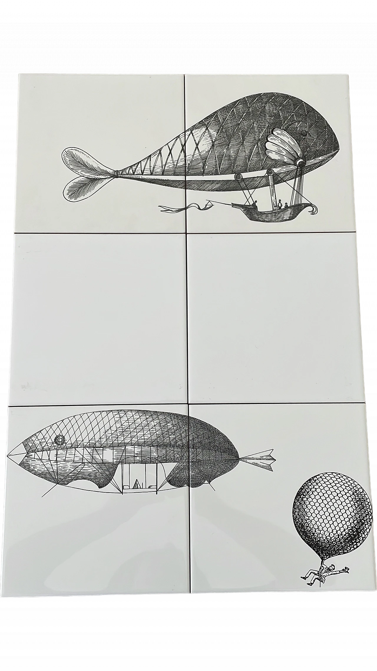 Fornasetti Macchine Volanti tiles, 2000 8