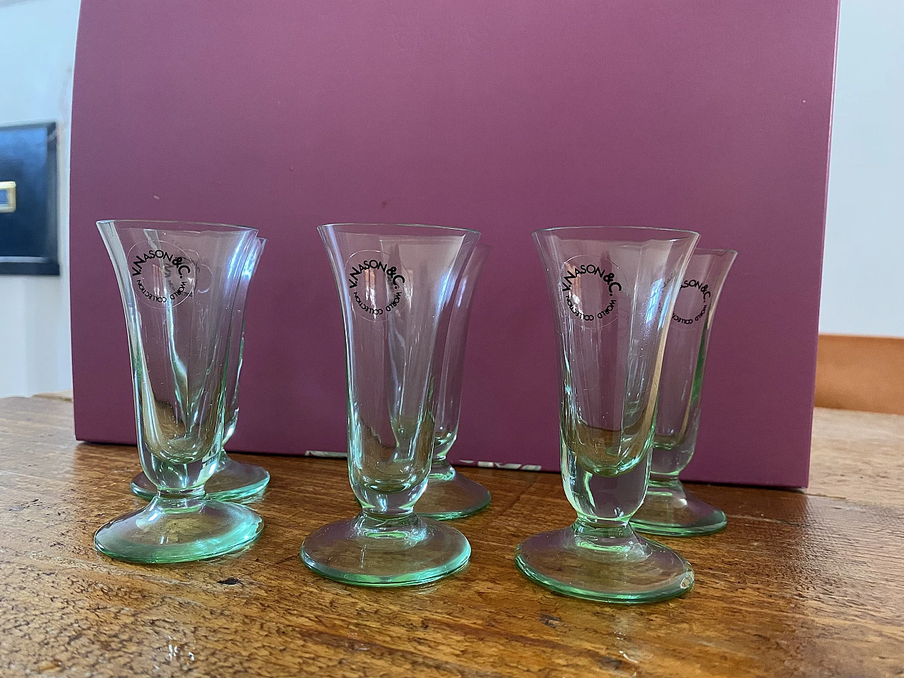 6 Bicchieri in vetro di Murano di V. Nason & C., metà '900 2