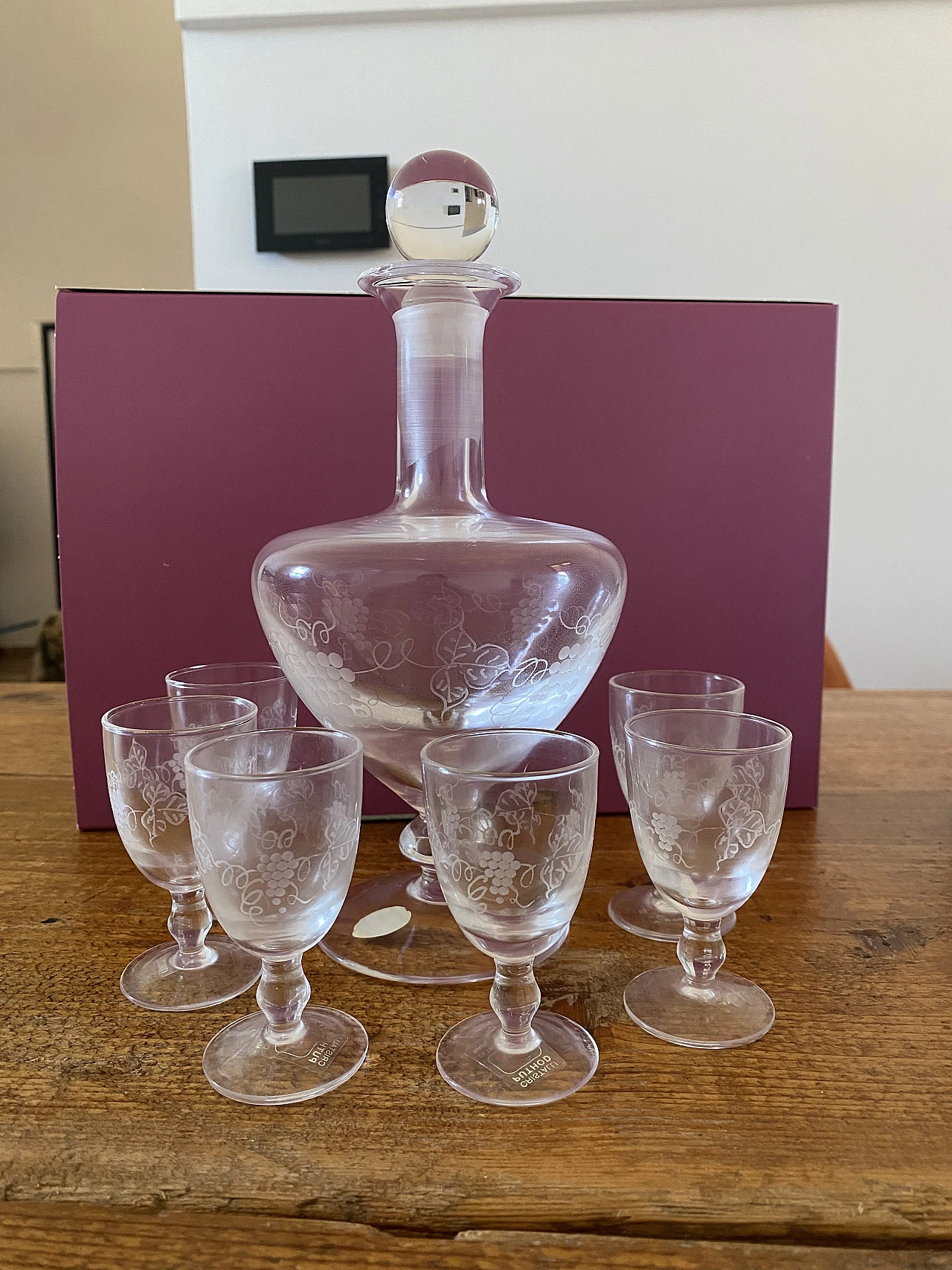 Set da liquore Puthod di Dammi in cristallo, anni '90 2