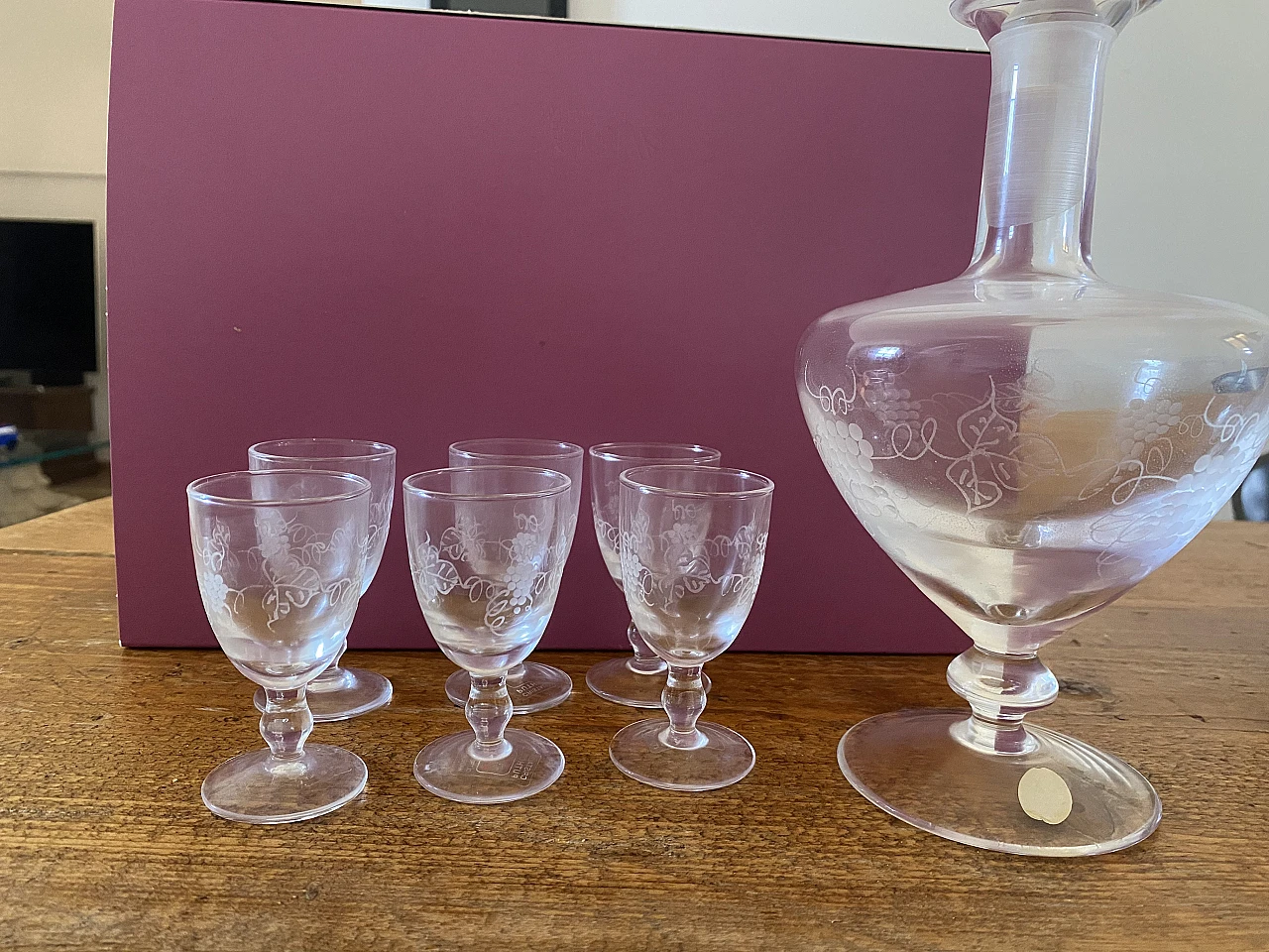 Set da liquore Puthod di Dammi in cristallo, anni '90 4