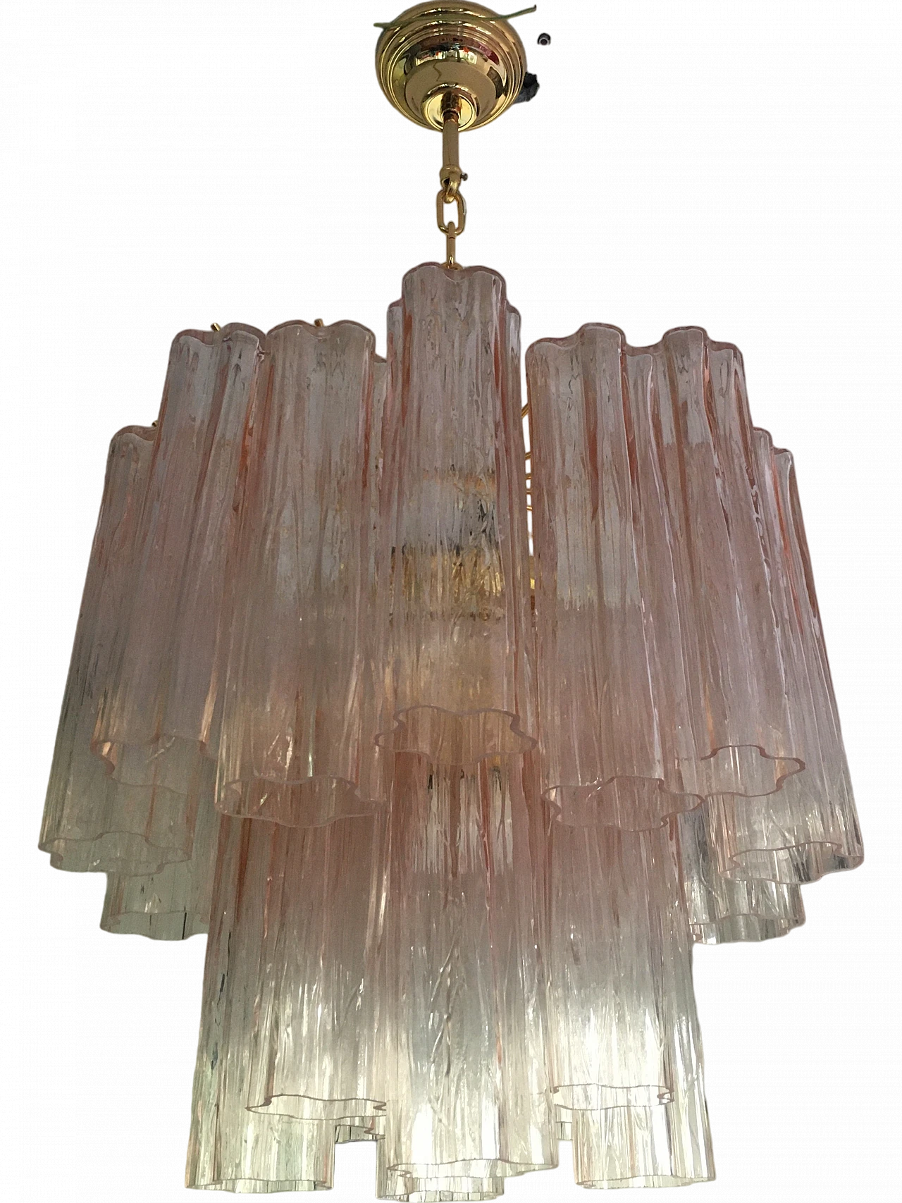 Venini style Murano glass chandelier with trunks, late 20th century 7