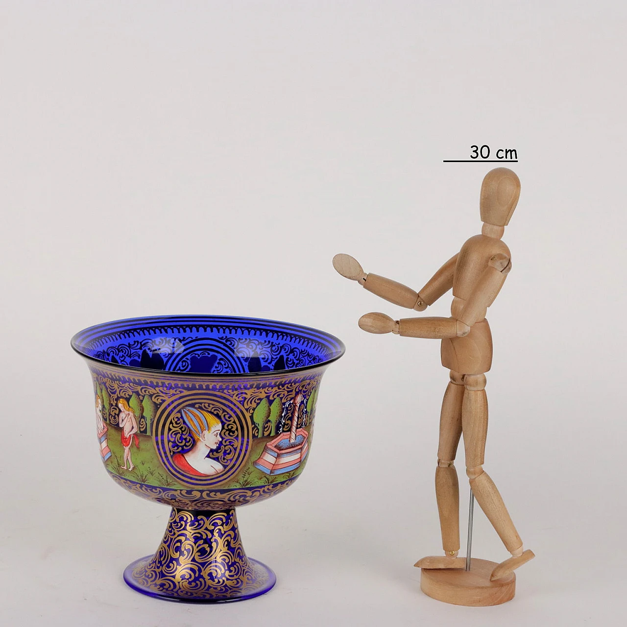 Coppa nuziale in vetro soffiato di Murano di Barovier, metà '900 2