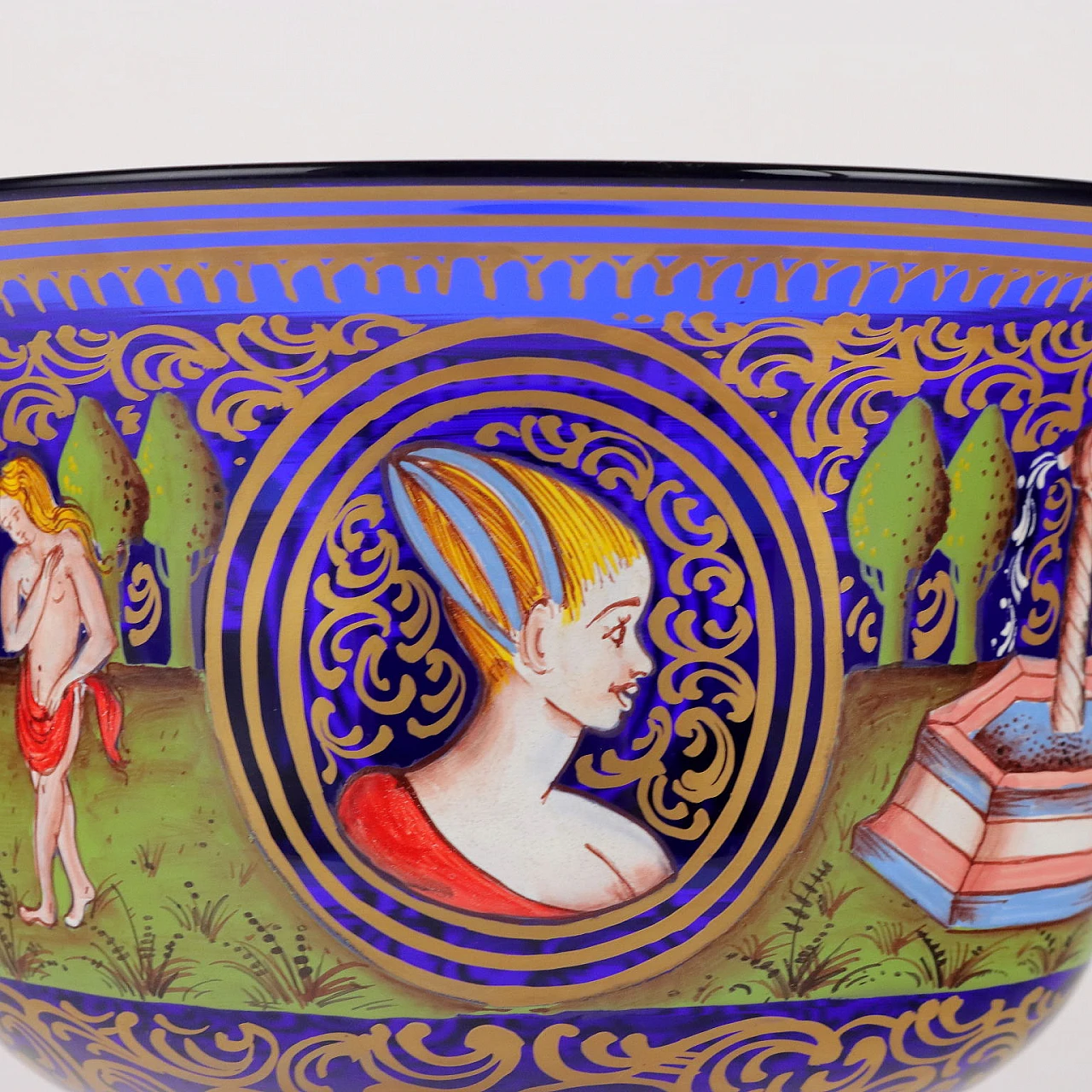 Coppa nuziale in vetro soffiato di Murano di Barovier, metà '900 3