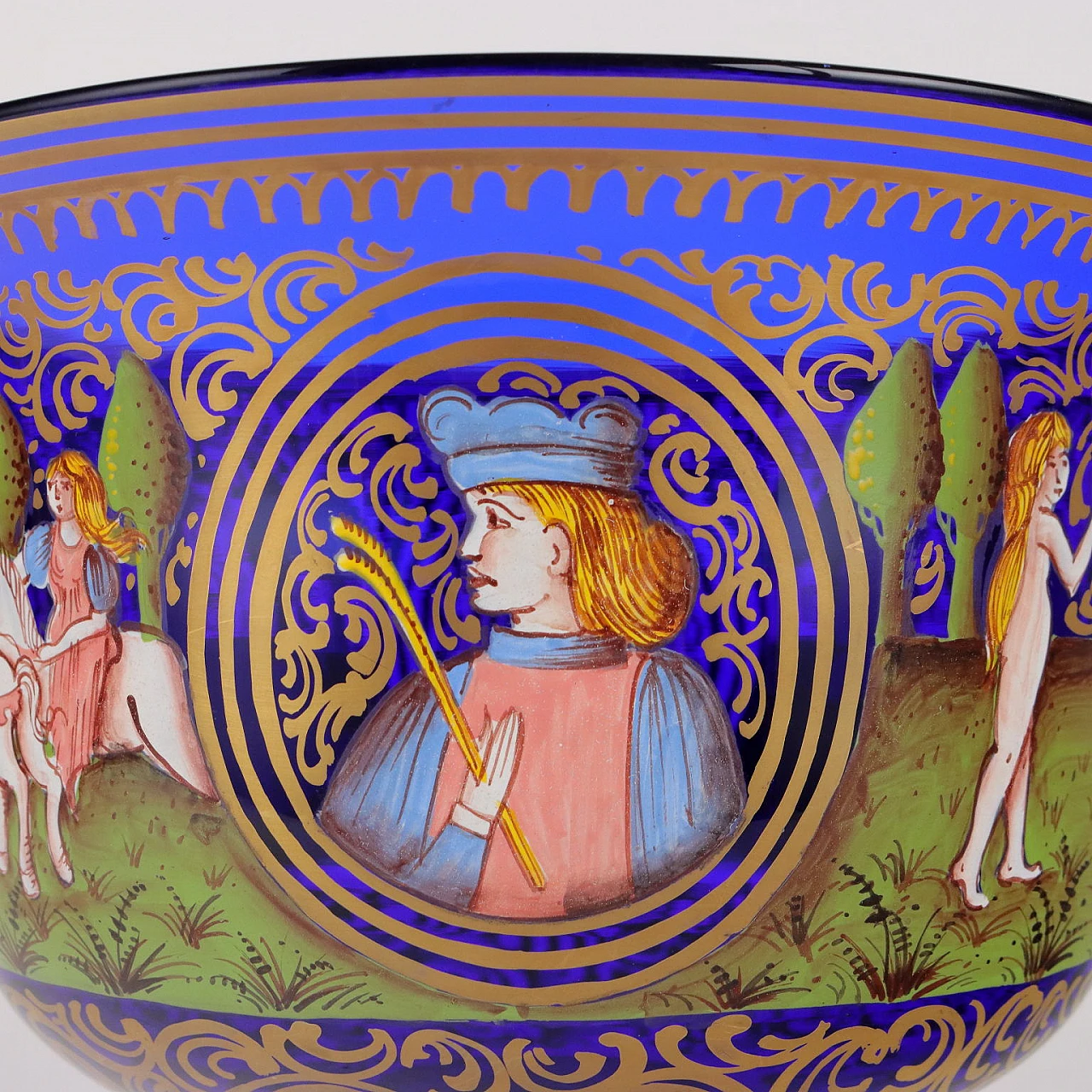 Coppa nuziale in vetro soffiato di Murano di Barovier, metà '900 6