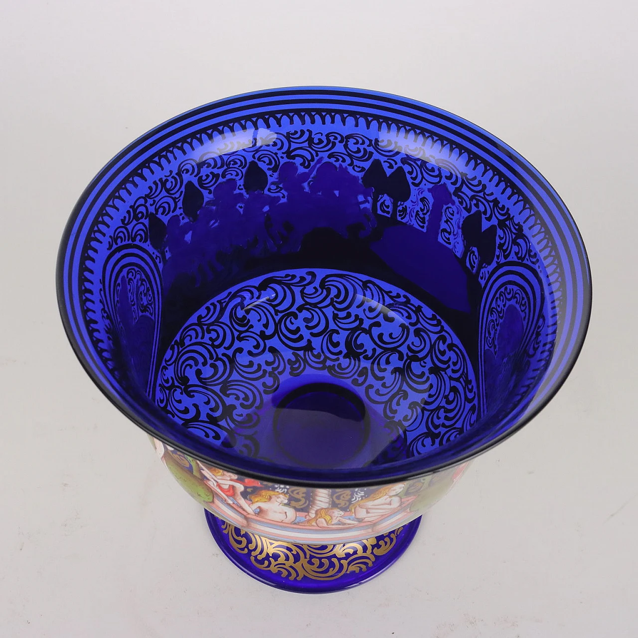 Coppa nuziale in vetro soffiato di Murano di Barovier, metà '900 10