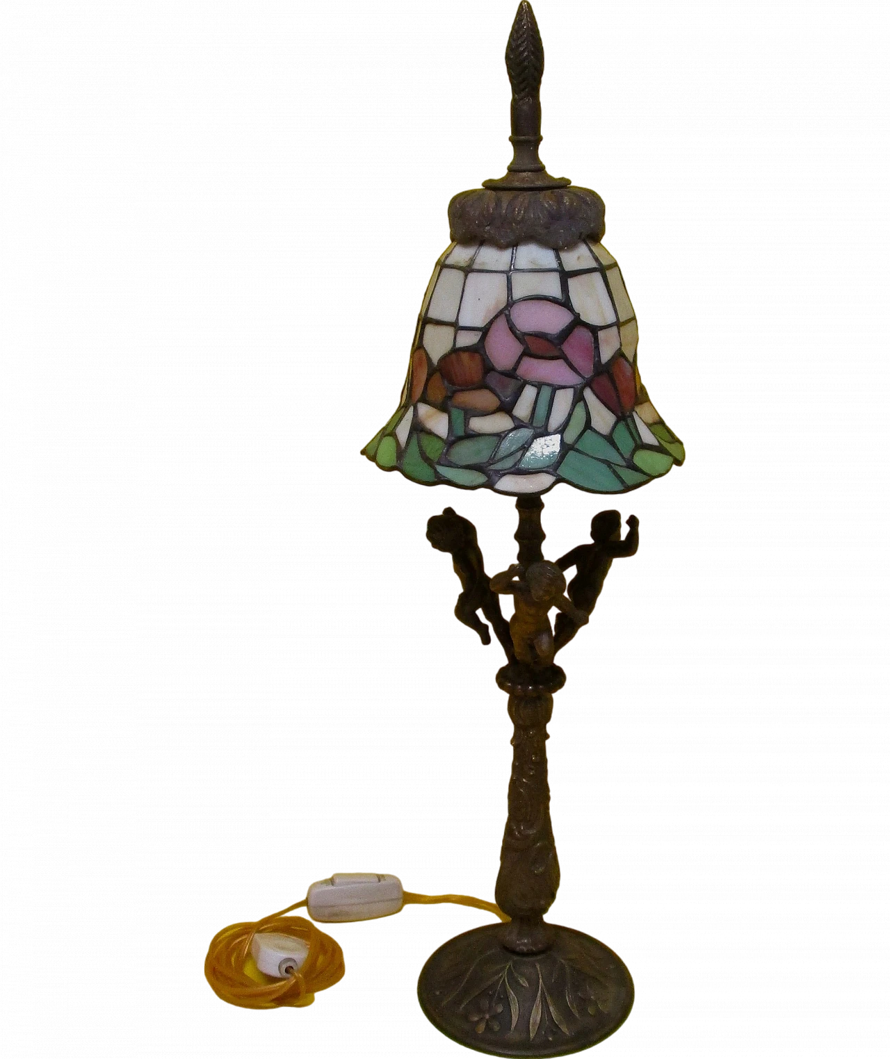 Liberty lamp with Tiffany style glass lampshade, 1900s 13