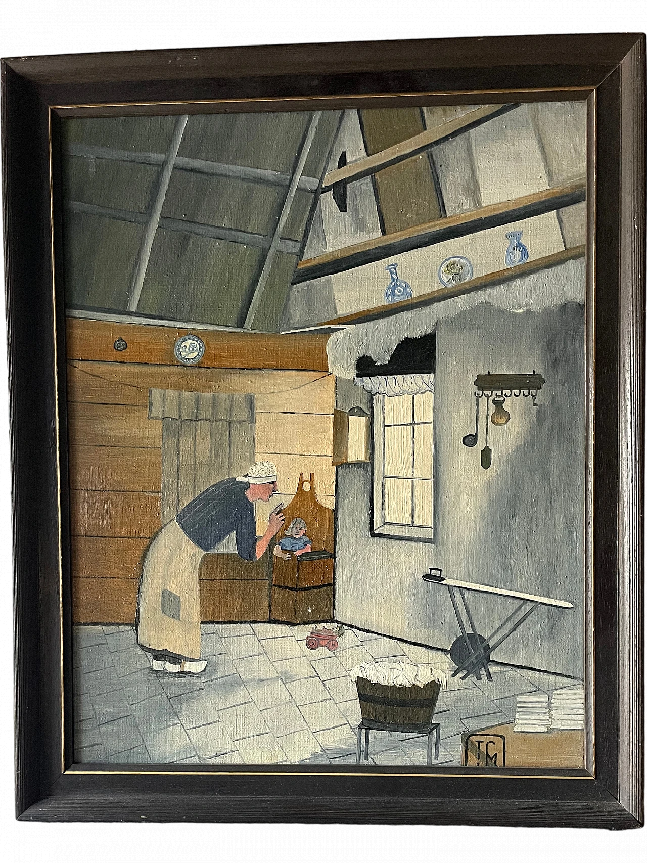 Naive Art by Joop Smits, oil on canvas, mid 20th century 7